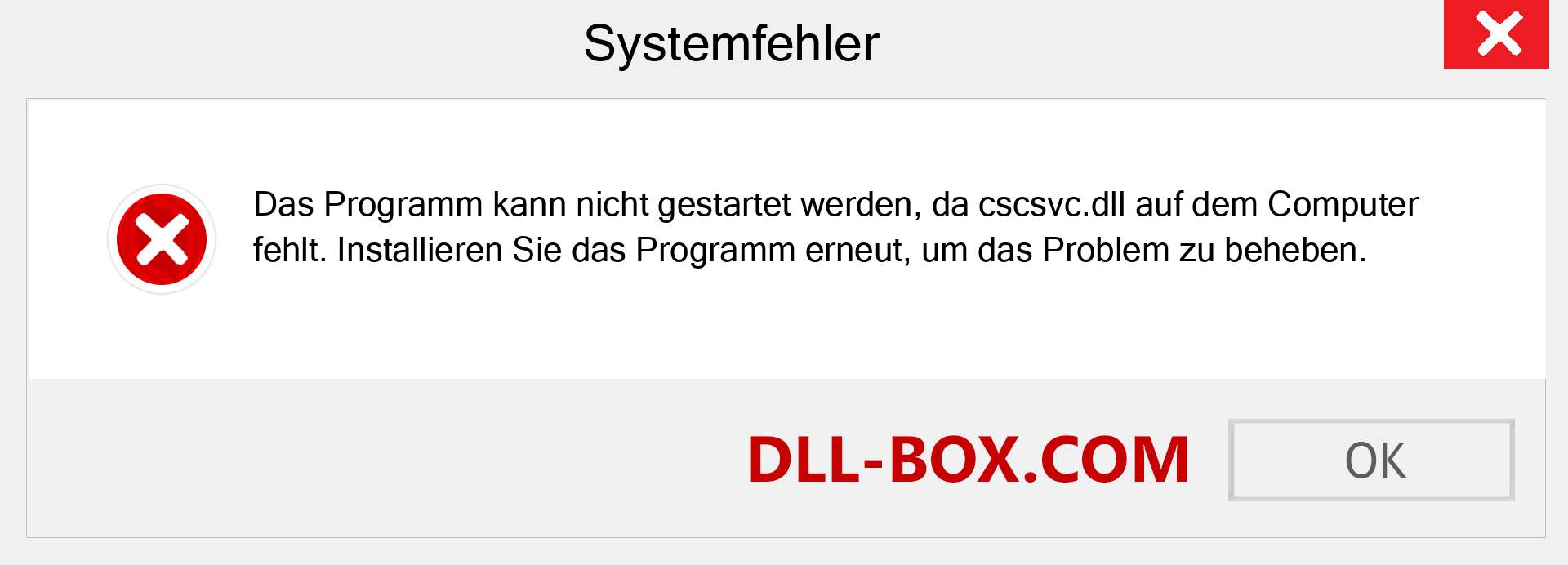 cscsvc.dll-Datei fehlt?. Download für Windows 7, 8, 10 - Fix cscsvc dll Missing Error unter Windows, Fotos, Bildern