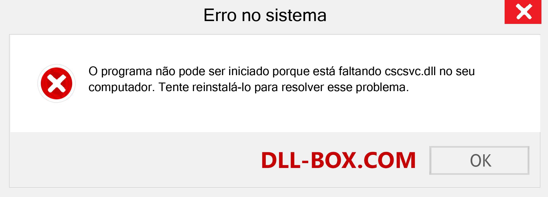 Arquivo cscsvc.dll ausente ?. Download para Windows 7, 8, 10 - Correção de erro ausente cscsvc dll no Windows, fotos, imagens